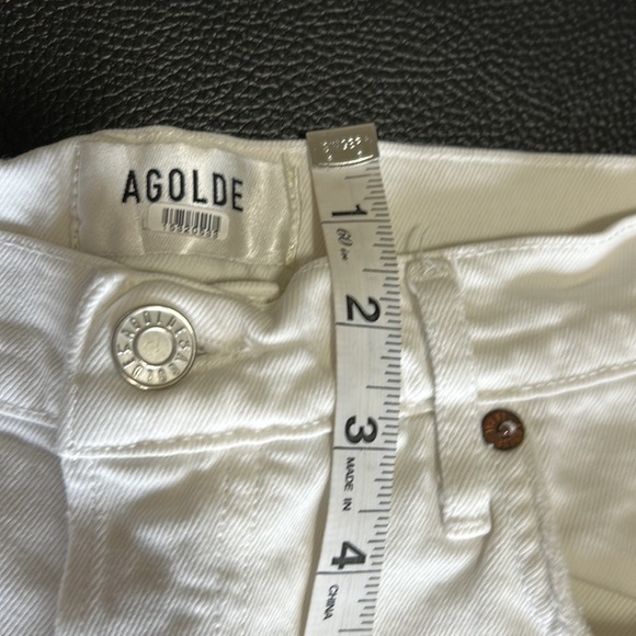 AGOLDE Riley Jean Crop White Button Fly High Rise Straight Jean Sz 32 - Picture 11 of 16